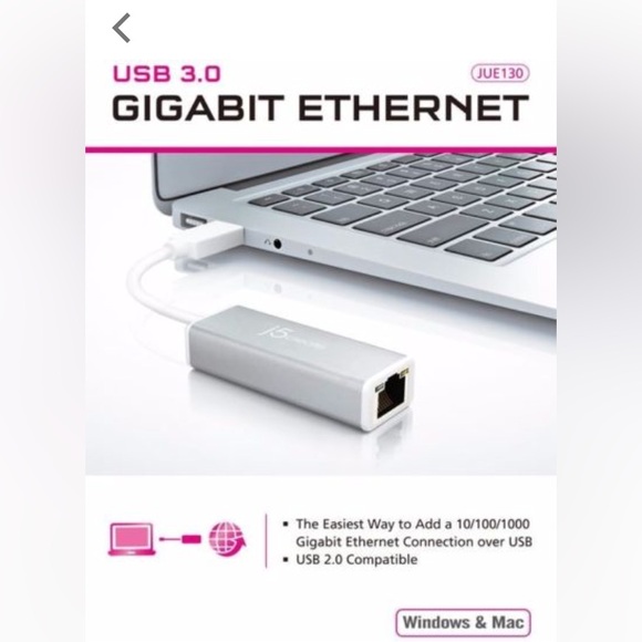 USB 3.0 Gigabit Ethernet Adapter - Silver - Picture 1 of 7